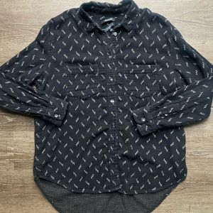 Madewell Oversized Black Button Up Shirt Size Small